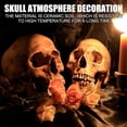 thumbnail image 4 of XGFHYJEH Halloween Fire Pit Skull Decoration, Reusable Fireproof Human Skull Gas Log for Indoor Outdoor Fireplaces Bonfire, Ceramic Simulation Halloween Skull Props, Halloween Horror Skulls Decor, 4 of 7