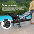 thumbnail image 4 of Outdoor Chaise Lounge Chair, Pool Lounge Chair with Adjustable Backrest, Heavy Duty HDPE Patio Recliner with Wheels for Patio Poolside, 4 of 13