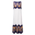 thumbnail image 3 of Fridja Robe d'Été Imprimée pour Femmes Vacances à la Plage Col Rond Grande Poche Maxi Robe, 3 of 7