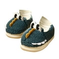 thumbnail image 4 of XIMIN Toddler Fuzzy Cute Animal Dinosaur Slippers Cute Soft Fleece Sherpa Cartoon Non Slip Indoor House Bedroom Shoes Kids Fall Winter Warm Slipper, 4 of 7