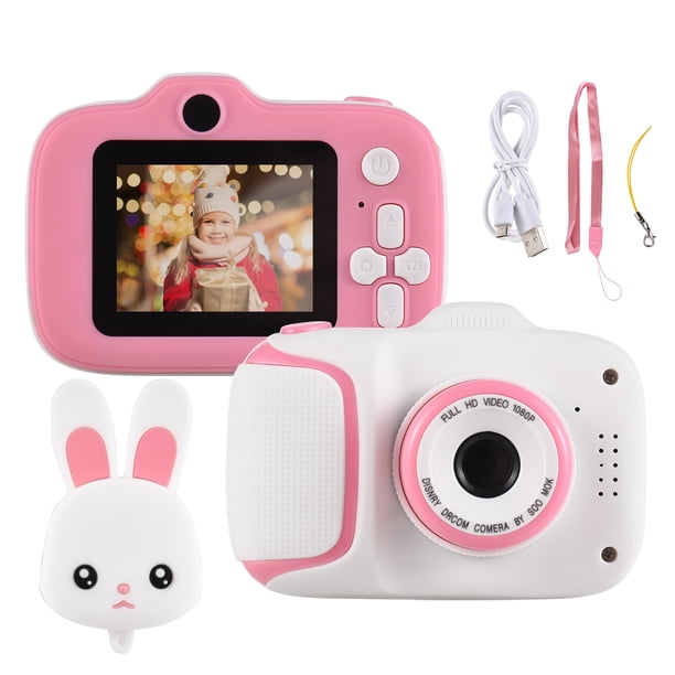 Cámara Videocámara Irfora Mini cámara digital de dibujos animados para niños Cámara de video digital 1080P para niños Pantalla IPS de 2.0 pulgadas Zoom 4X Batería incorporada Lindos marcos de fotos Irfora Videocámara