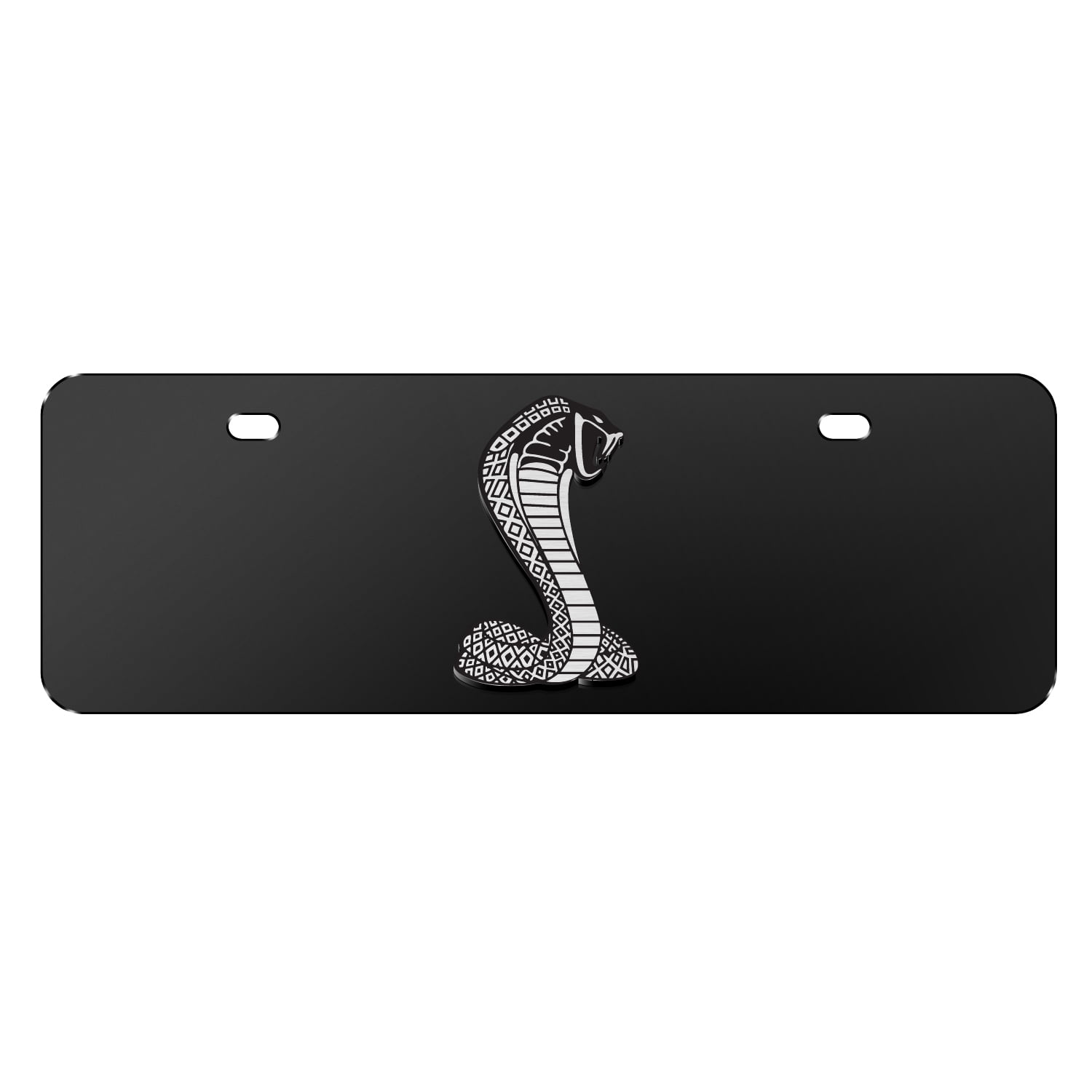 IPick Image Black Stainless Steel License Plate Frame With 3D Dodge Challenger R/T Logo