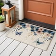thumbnail image 4 of Weeping Blue Floral Entryway Rug 2'x3'&nbsp; Non Slip Front Door Mats, Spring Butterflies Flowers Linen Entrance Rugs Indoor Outdoor Carpet, Washable Floor Mats Small Area Rug for Bedroom Kitchen, 4 of 8