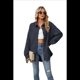 thumbnail image 1 of Camisas de con Botones para Mujer, Elegantes, Informales, de Larga, Holgadas, con Bolsillo, Azul Marino M, 1 of 9