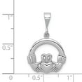 thumbnail image 2 of 14k White Gold Claddagh Charm - 2.0 Grams - Measures 22x15mm, 2 of 2