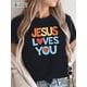 thumbnail image 2 of Women's Comfy Heart & Jesus Graphic Tee - Casual Crew Neck, Short Sleeve Tee For Adult, Men, Women, Teen, Teenager, Adolescent, Youth, 2 of 7