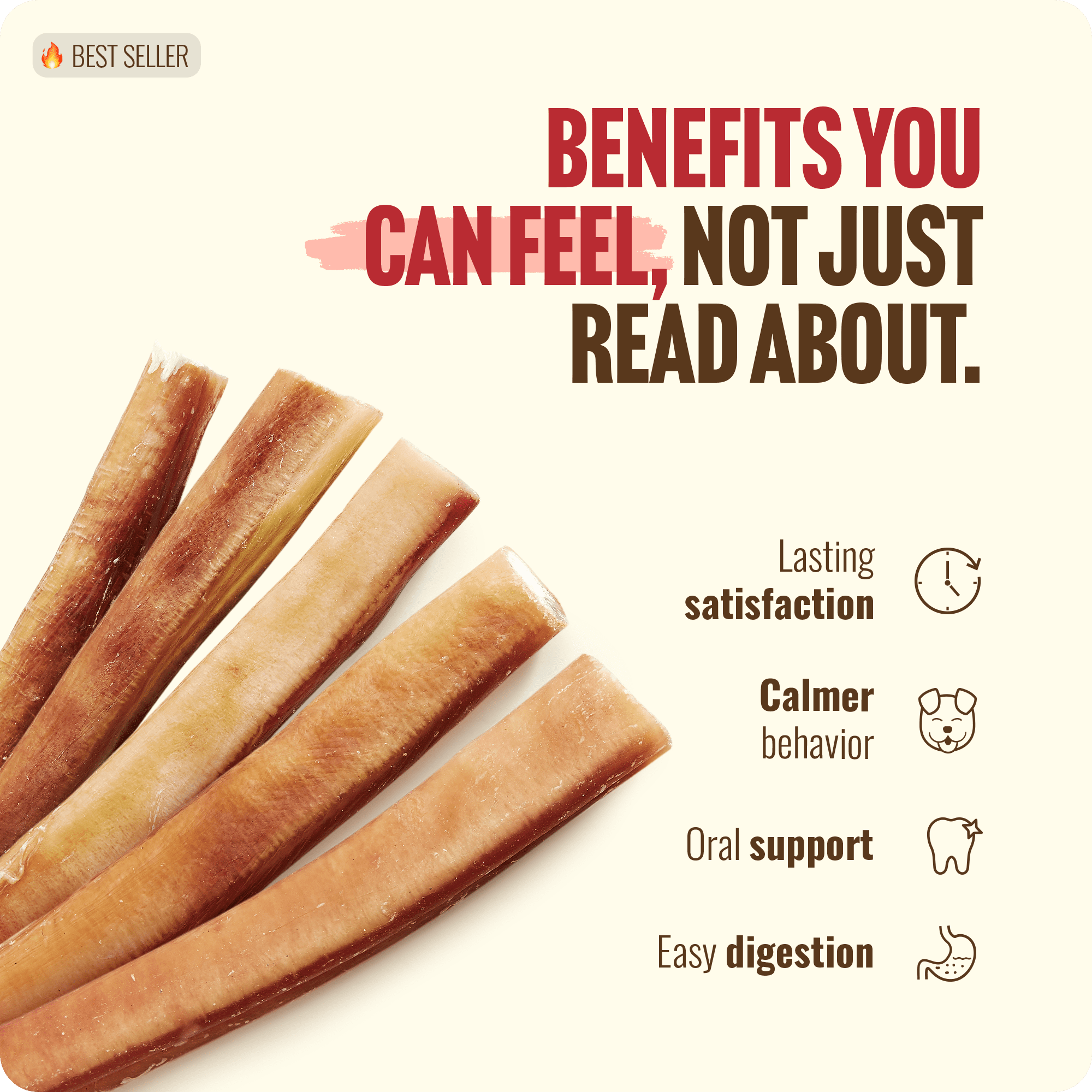 Natural Farm Jumbo Bully Sticks, 6 Inch - 4 Count, Odor Free, Extra-Thick Dog Chews