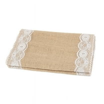 4PCS Lace Table Runner Retro Lace Burlap Table Runners for Country Wedding Dining Table Cover Decoration,B