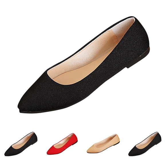THDHVS Womens Casual Shoes,Comfortable Dress Shoes for Women,Plus Size Women Pointed Toe Ballet Flats Slip On Comfortable Casual Red