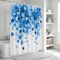 thumbnail image 5 of Abstract Bathroom Shower Curtains with Hooks, Blue Gradient Watercolors Ink Points Minimalist Style Waterproof Fabric Washable Shower Curtain for Home Hotel Bathtub Decor 72x72 Inch, 5 of 9