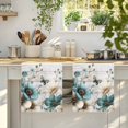 thumbnail image 4 of Teal Tulip Butterfly Kitchen Towels Set of 1, Beige Turquoise Floral Grey Wooden Absorbent Dish Towels for Kitchen, Microfiber Hand Towel, Quick Drying Tea Towel for Cleaning Decorative Dishcloths, 4 of 7