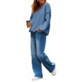 thumbnail image 6 of Women Long Sleeve Fall Winter Oversize V-neck Knit Sweater Casual Loose Pullover, 6 of 7