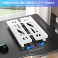 thumbnail image 2 of Computer Tower Stand CPU Stand Adjustable Mobile Cart Holder Desktop Stand with Rolling Locking Caster Wheels PC Tower Stand Holder for Floor Carpet Gaming PC Case Home Office, 2 of 7