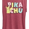 thumbnail image 3 of Pokémon - Pikachu Pastel Name  - Women's Short Sleeve Graphic T-Shirt, 3 of 5