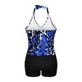 thumbnail image 4 of Lopeceal Womens Plus Size Tankini Top With Built-in Bralette V Neck Tie back Adjustable Swimsuits with Boy Shorts, 4 of 7