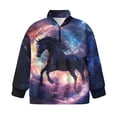 thumbnail image 4 of Uorisanigo Girls Half Zip Collar Sweatshirts Fall Trendy Galaxy Western Horse Long Sleeve Pullover Crop Tops Oversized Kids Quarter-Zip Pullover Jacket Drop Shoulder Jacket Outerwear, 4 of 7