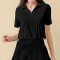 thumbnail image 2 of Summer Tops for Women Short Sleeve Protective Ice Jacket Adjustable Lightweight And For Summer Fitness Athletic Tees Top Puff Long N Long Sleeve Layer Shirt Ladies Shirts Size Large Black S, 2 of 4