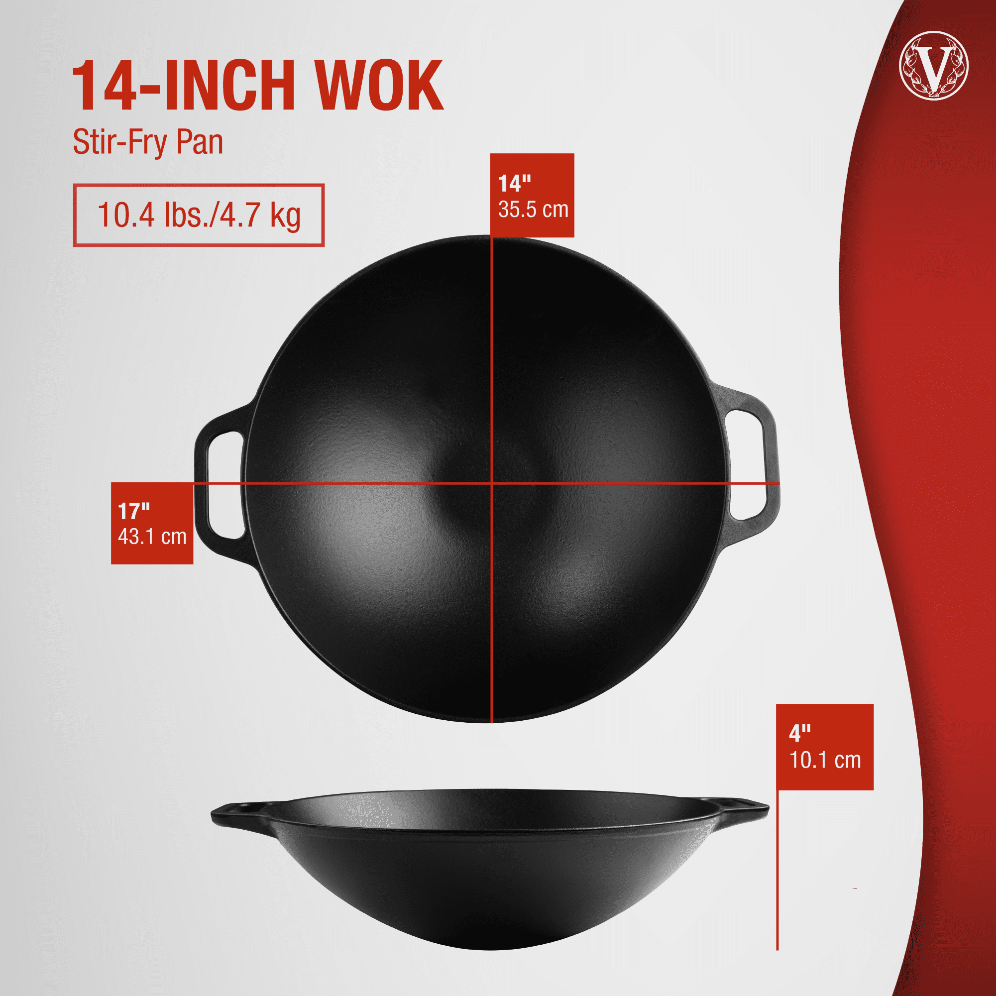Victoria Cast Iron Wok, 14 in - Fry's Food Stores
