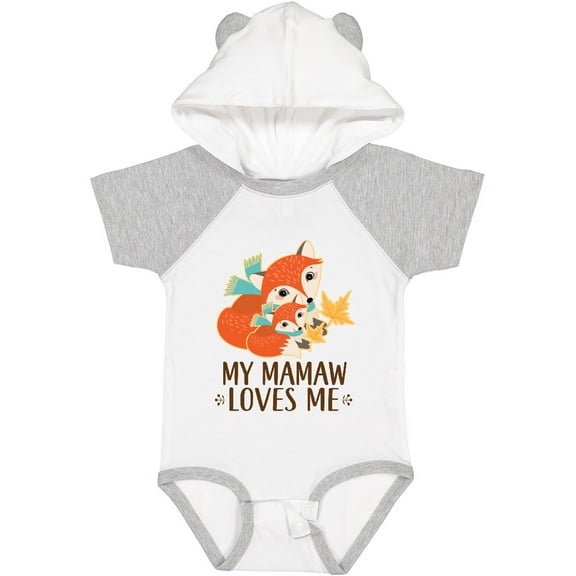 Inktastic Mamaw Loves Me Grandchild Fox Boys or Girls Baby Bodysuit