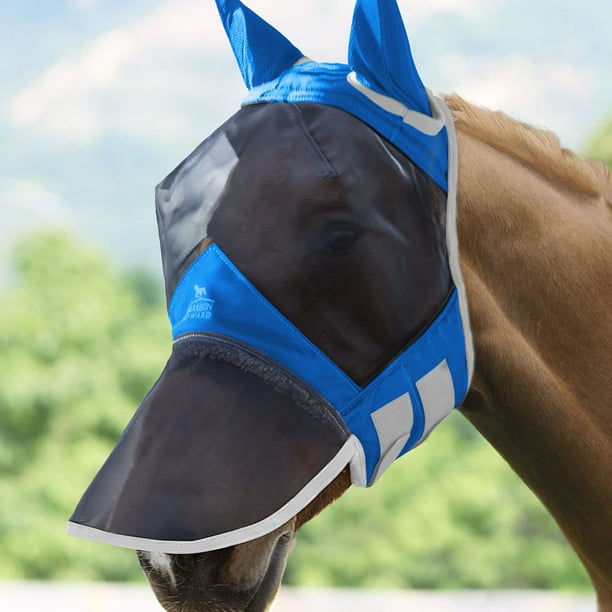Harrison Howard CareMaster Pro Luminous Horse Fly Mask Long Nose with