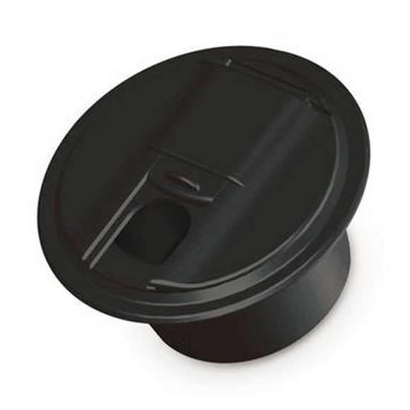 RV Designer Electrical Cord Hatch B105 For Use With 15 Amp/30 Amp/50 Amp Cords; Round; 5 Inch Diameter x 3 Inch Depth; 3 Inch To 3-1/2 Inch Cutout; Black; Single