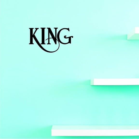 Custom Decals King Wall Art Size: 8 X 20 Inches Color: Black