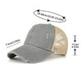 thumbnail image 3 of WEIYLL Berets For Women Men Washed Light Version Elastic Drawstring Distress Ponytail Mesh Tongue Visors, 3 of 5