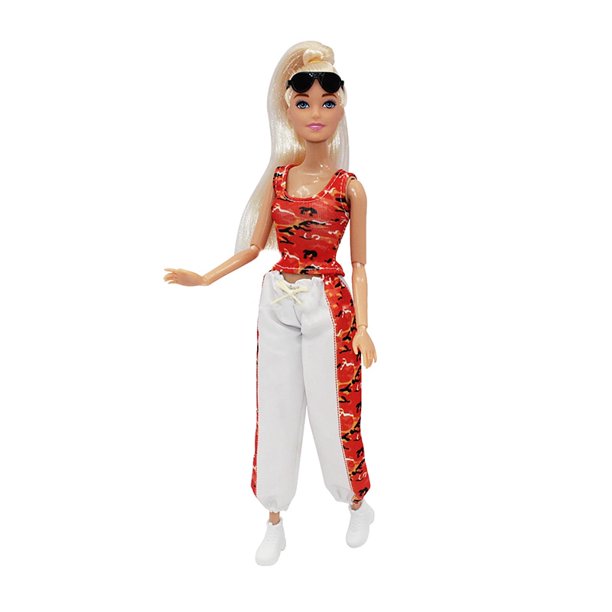 New 30cm Doll Set 1/6 Female Doll with Casual Sportswear Suit Girls Dress Up Toy GiftDoll with clothes Gao Jinjia LED