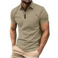thumbnail image 2 of ZRGHAOYLQ Henley Shirt Big and Tall Mens Quater Zip Shirts Short Sleeve Plus Size Solid Tees Slim Fit Cooling Dress Shirt Lightweight Workout T Shirts, 2 of 6