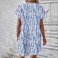 thumbnail image 4 of Tdoqot Womens Dresses Floral Short Sleeeve Midi Dresses Boho Loose Fit Summer 2024 Casual Dresses Navy, 4 of 6