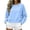 Light Blue #078, variant on Women Cropped Sweatshirts Crew Neck Sweatshirt Raglan Long Sleeve Pullover Rib Cuff Side Pocket Fall Tops, M