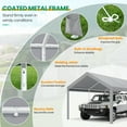 thumbnail image 6 of COBIZI Carport 12'x20' Large Heavy Duty Car Tent with Powder-Coated Steel Frame, Portable Garage with Removable Sidewalls & Doors, Car Canopy with All-Season Tarp for Outdoor Party, Birthday, Gray, 6 of 11
