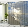 thumbnail image 5 of Ambesonne Beach Shower Curtain, Sailing Shipt Sunset, 69"Wx75"L, Blue Beige White, 5 of 5