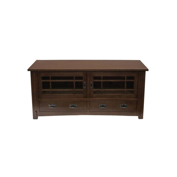 Crafters and Weavers Arts and Crafts Wood TV Stand for TVs up to 60" in Oak