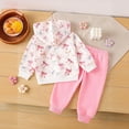 thumbnail image 4 of NAFUU Girls Clothes Pants Set Soft Hooded Tracksuit For Baby Girls With Bow Print Cozy Winter Outfit Long Sleeve Top And Pants Versatile Dailywear 9-12 Months, 4 of 8