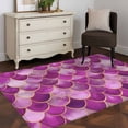 thumbnail image 4 of Retro Washable Area Rugs 2.7'x5', Purple Wavy Lines Ocean Low Pile Throw Living Room Rug Non-Slip Sturdy Edge Binding Carpet for Indoor Entryway Bedside Kitchen, 4 of 9