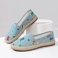 thumbnail image 6 of IEMIEMIEM Women's Canvas Shoe Distressed Espadrille Slip-On Shoes Frayed Colorful Patch Print Casual Canvas Loafers with Hemp Sole for Daily 6 wide, 6 of 7