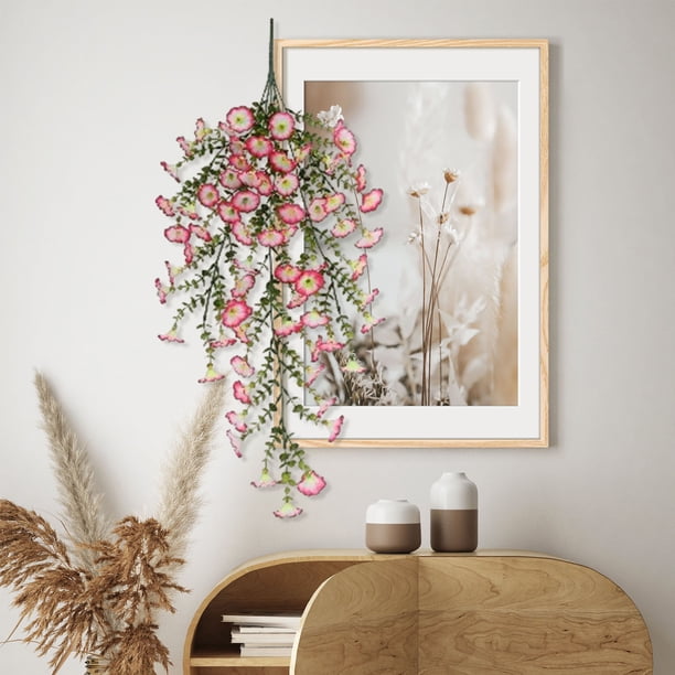 Guirnalda de campanillas artificiales para colgar en la pared | Guirnalda de flores artificiales para decoración de cestas colgantes de jardín al aire libre