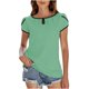 thumbnail image 5 of Fiudx Ofertas de La Semana Camiseta Holgada Cómoda con Cuello Redondo y Cuello Redondo a La Moda para Mujer, Blusa de Manga Corta, Tops Informales, 5 of 7
