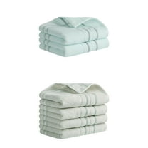 Unique Bargains Striped Cotton Hand Towels 13" x 29" Blue/Grey 6 Pack