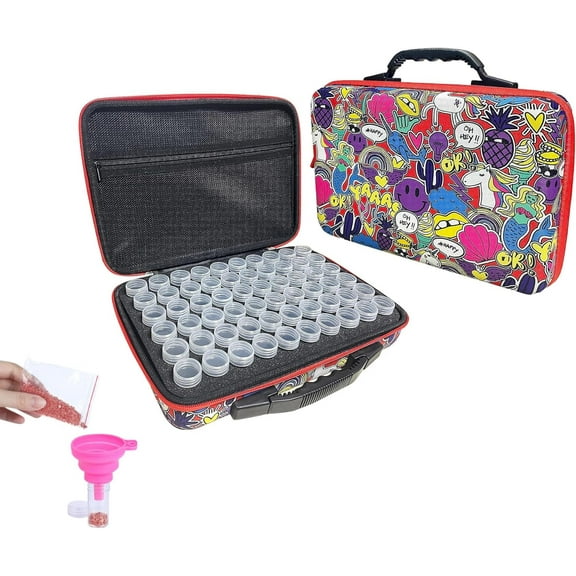 AYAOQIANG Diamond Painting Accessories Storage Bag,60 Slots Containers for 5D Diamond Art,Diamond Art Tool Accessories Organizer Storage Case Bag