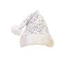 Sparkly Sequin Santa Hat for Kids and Adults with Plush Faux Fur Trim,Festive Christmas Holiday Party Headwear for Xmas Silver