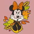 thumbnail image 2 of Women's Minnie Mouse Autumn Leaves Portrait Graphic Tee Desert Pink Small, 2 of 3