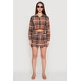 thumbnail image 2 of Womens High Waisted Plaid Flannel Mini Skater Skirt, 2 of 4