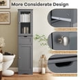 thumbnail image 4 of Giantex Tall Bathroom Storage Cabinet, Narrow Slim Linen Tower, Freestanding Floor Cabinet, Grey, 4 of 8