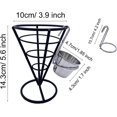 thumbnail image 2 of KAIYANG 2 piezas de soporte para papas fritas, cono de metal, soporte para papas fritas con cucharones para salsa, soporte para bocadillos, color plateado 2, 2 of 5