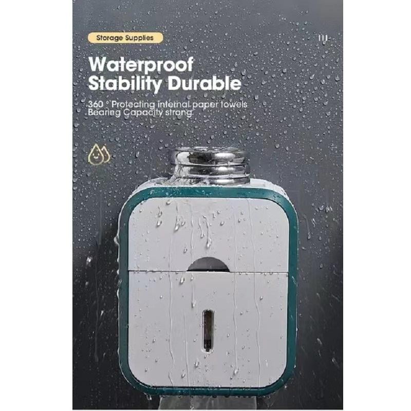 Wall Hanging Waterproof Tissue Box Roll Paper Holder Toilet Tissue Storage Box Double Layer Plastic Organizer Bathroom Accessories