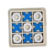 thumbnail image 1 of Juego de mesa de tres en raya de madera, juego familiar, decoración de mesa de café, regalos únicos para padres azul blanco, 1 of 9