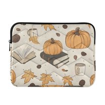 FORMRS 15-15.6 inch Laptop Sleeve Case Soft Carrying Quilted Computer Bag Cover, Beige Fall Books