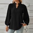 thumbnail image 1 of MKLEKYY Cardigans Women's Solid Color V Neck Pleated Long Sleeved Jacquard Chiffon Sweater, 1 of 1
